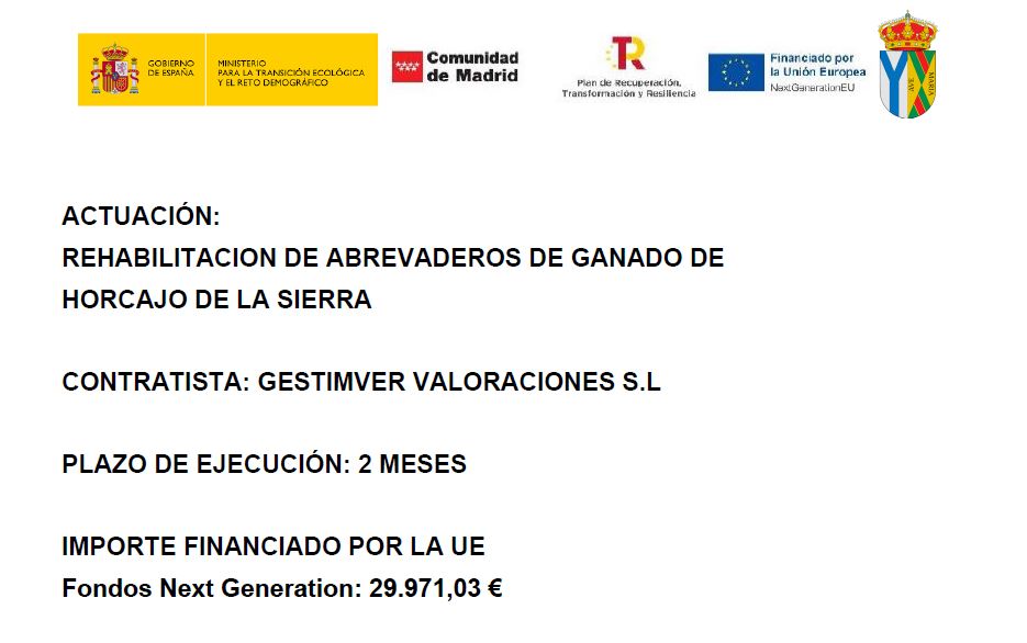 ACTUACION REHABILITACION DE ABREVADEROS HORCAJO DE LA SIERRA