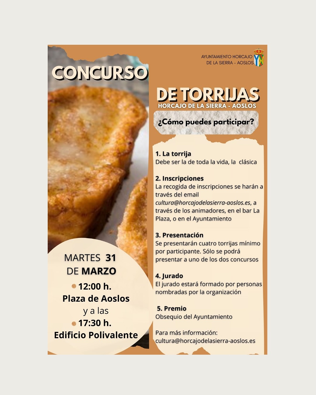 concurso de torrijas marzo 26